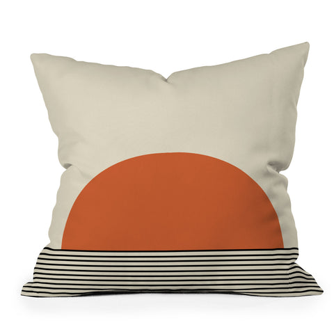 Colour Poems Sunrise Orange Outdoor Throw Pillow