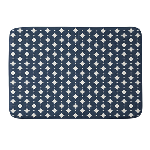 Colour Poems Vintage Jewels Navy Blue Memory Foam Bath Mat