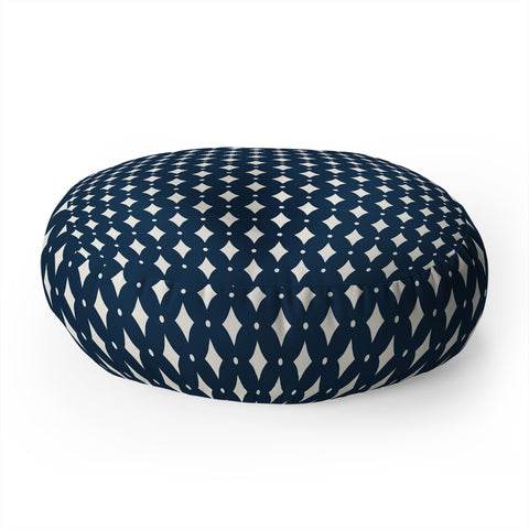 Colour Poems Vintage Jewels Navy Blue Floor Pillow Round