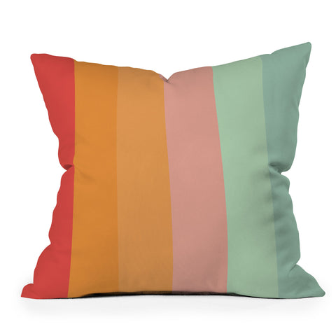 Colour Poems Vintage Rainbow III Outdoor Throw Pillow