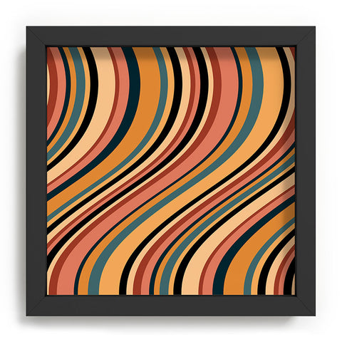Colour Poems Wavy Retro Stripes I Recessed Framing Square