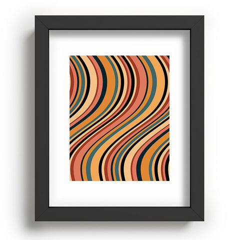 Colour Poems Wavy Retro Stripes I Recessed Framing Rectangle