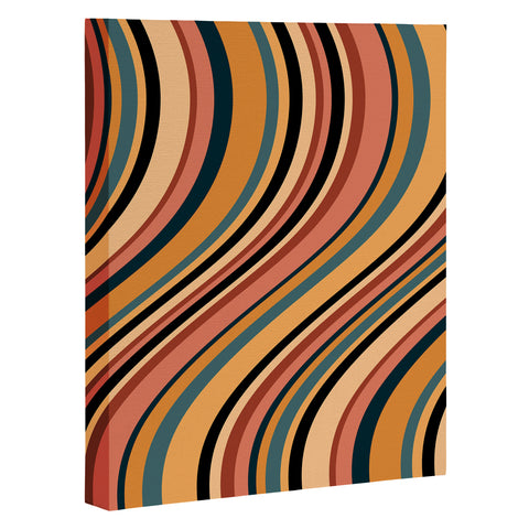 Colour Poems Wavy Retro Stripes I Art Canvas