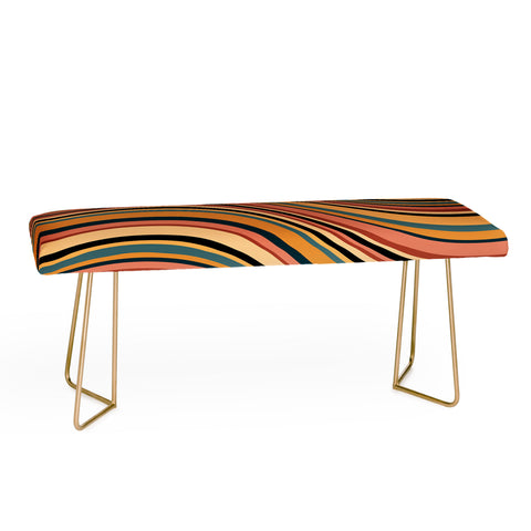 Colour Poems Wavy Retro Stripes I Bench