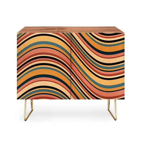 Colour Poems Wavy Retro Stripes I Credenza