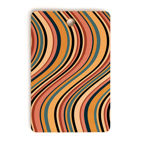 Colour Poems Wavy Retro Stripes I Cutting Board Rectangle