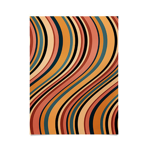Colour Poems Wavy Retro Stripes I Poster