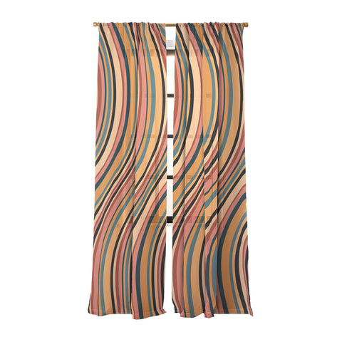 Colour Poems Wavy Retro Stripes I Sheer Non Repeat