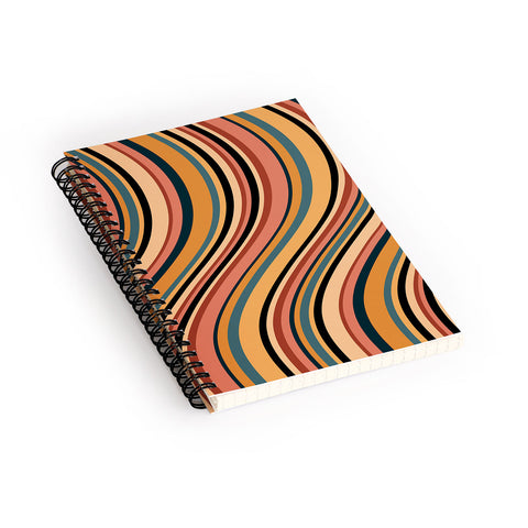 Colour Poems Wavy Retro Stripes I Spiral Notebook