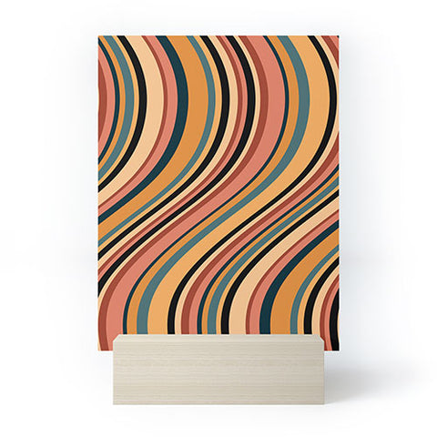 Colour Poems Wavy Retro Stripes I Mini Art Print