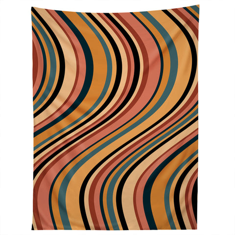 Colour Poems Wavy Retro Stripes I Tapestry