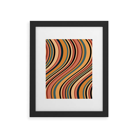 Colour Poems Wavy Retro Stripes I Framed Art Print