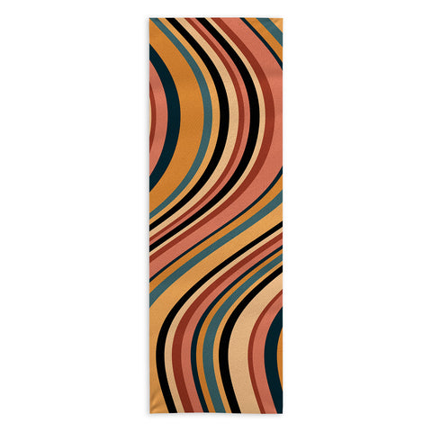 Colour Poems Wavy Retro Stripes I Yoga Towel