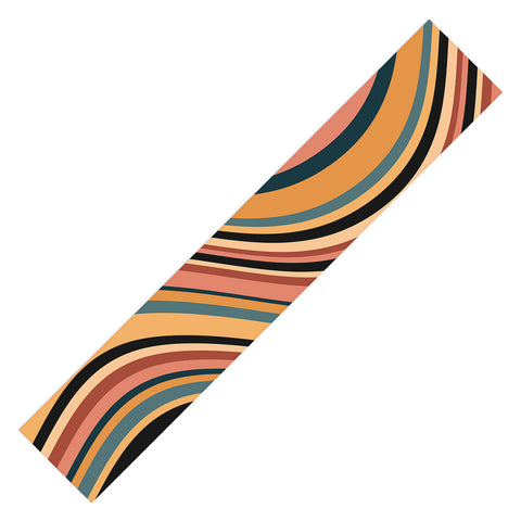 Colour Poems Wavy Retro Stripes I Table Runner