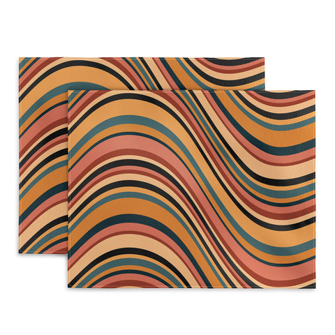 Colour Poems Wavy Retro Stripes I Placemat