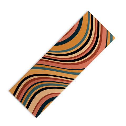 Colour Poems Wavy Retro Stripes I Yoga Mat