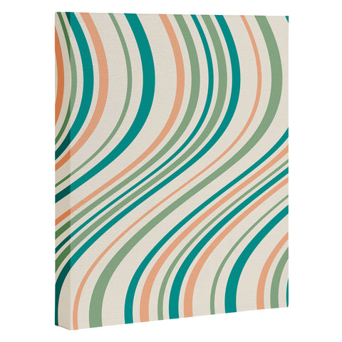 Colour Poems Wavy Retro Stripes II Art Canvas