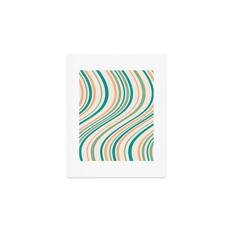 Colour Poems Wavy Retro Stripes II Art Print