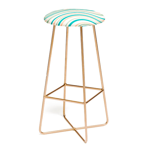 Colour Poems Wavy Retro Stripes II Bar Stool