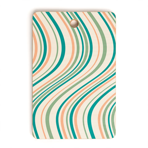 Colour Poems Wavy Retro Stripes II Cutting Board Rectangle
