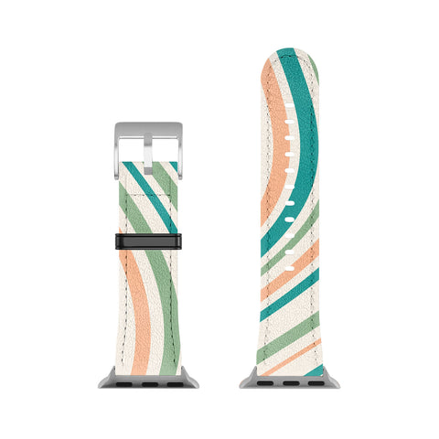 Colour Poems Wavy Retro Stripes II Apple Watch Band