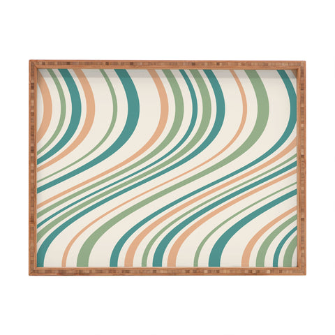 Colour Poems Wavy Retro Stripes II Rectangular Tray