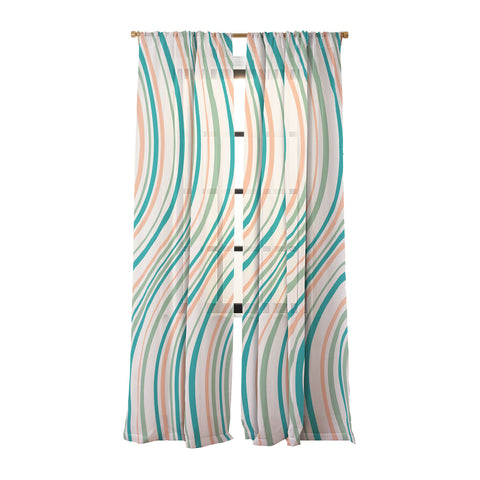 Colour Poems Wavy Retro Stripes II Sheer Non Repeat