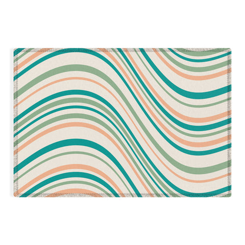 Colour Poems Wavy Retro Stripes II Outdoor Rug