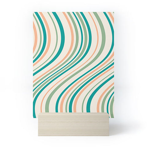 Colour Poems Wavy Retro Stripes II Mini Art Print