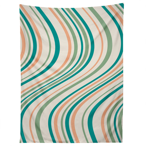 Colour Poems Wavy Retro Stripes II Tapestry
