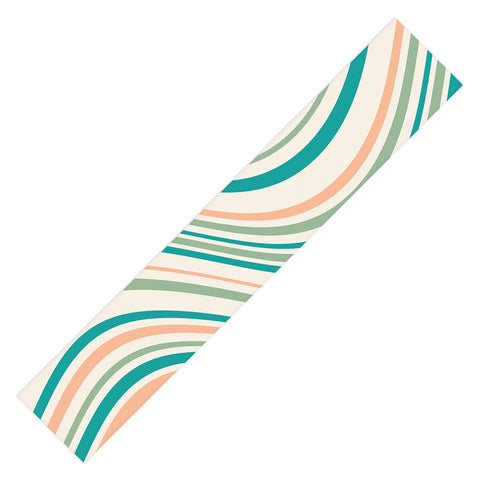 Colour Poems Wavy Retro Stripes II Table Runner