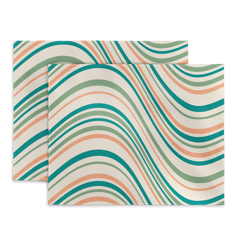 Colour Poems Wavy Retro Stripes II Placemat