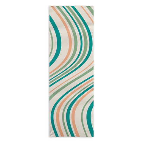 Colour Poems Wavy Retro Stripes II Yoga Towel