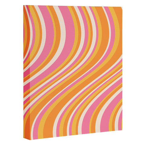 Colour Poems Wavy Retro Stripes III Art Canvas