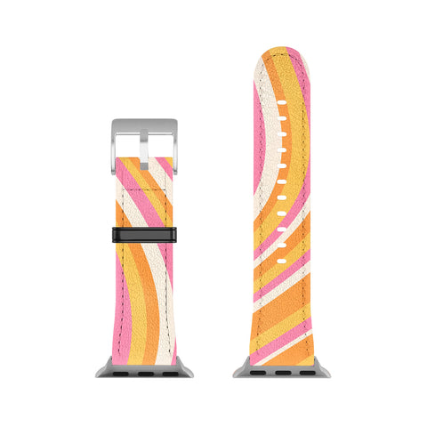 Colour Poems Wavy Retro Stripes III Apple Watch Band
