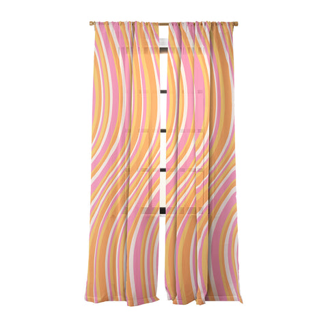 Colour Poems Wavy Retro Stripes III Sheer Non Repeat