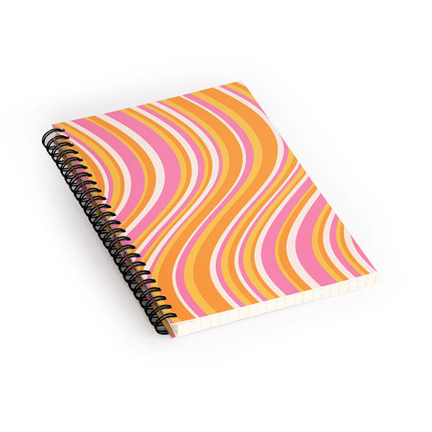 Colour Poems Wavy Retro Stripes III Spiral Notebook