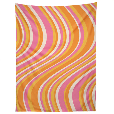 Colour Poems Wavy Retro Stripes III Tapestry