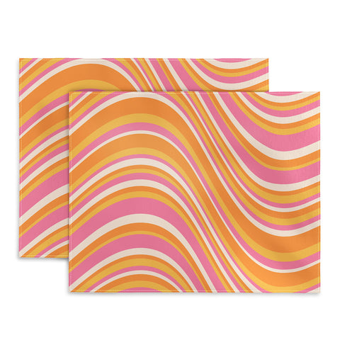 Colour Poems Wavy Retro Stripes III Placemat