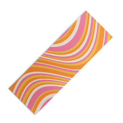 Colour Poems Wavy Retro Stripes III Yoga Mat