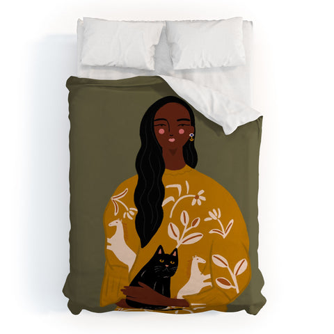constanzaillustrates Cat Lady I Duvet Cover