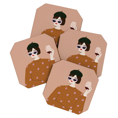 constanzaillustrates French Girl Coaster Set