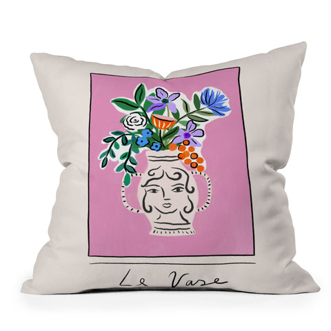 constanzaillustrates Le Vase Throw Pillow
