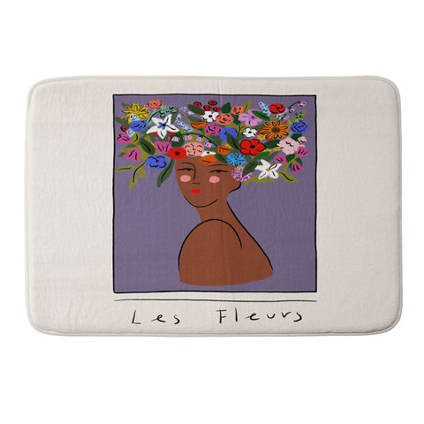 constanzaillustrates Les Fleurs Memory Foam Bath Mat
