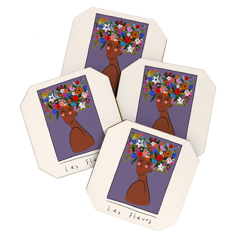 constanzaillustrates Les Fleurs Coaster Set