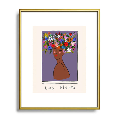 constanzaillustrates Les Fleurs Metal Framed Art Print