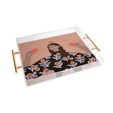 constanzaillustrates Peach Lady Acrylic Tray