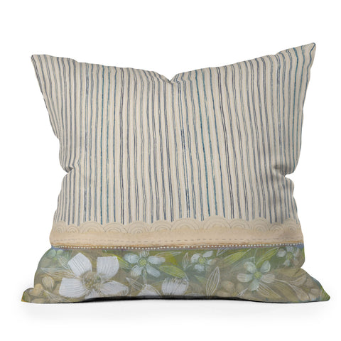 Cori Dantini Blue And White Stripes Outdoor Throw Pillow