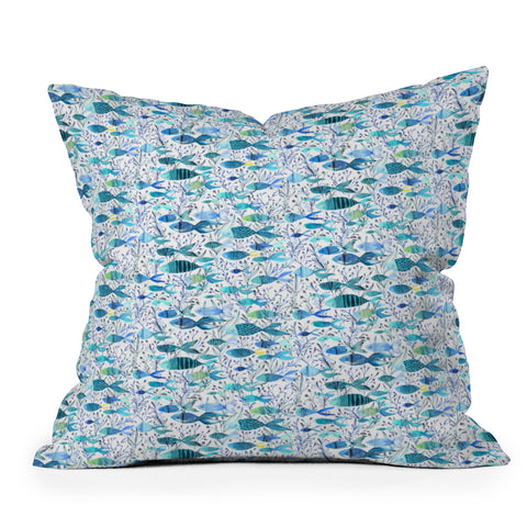 Cori Dantini fishy fish Outdoor Throw Pillow