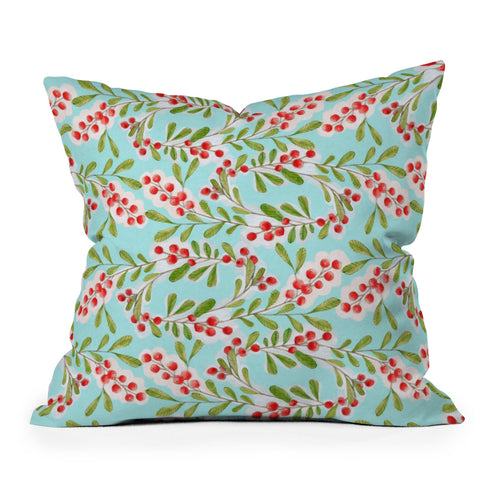 Cori Dantini Holiday Berries Outdoor Throw Pillow